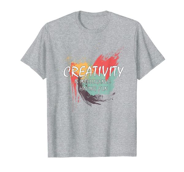 creativity is intelligence having fun tshirt, White;black
creativity is intelligence having fun tshirt, White;black