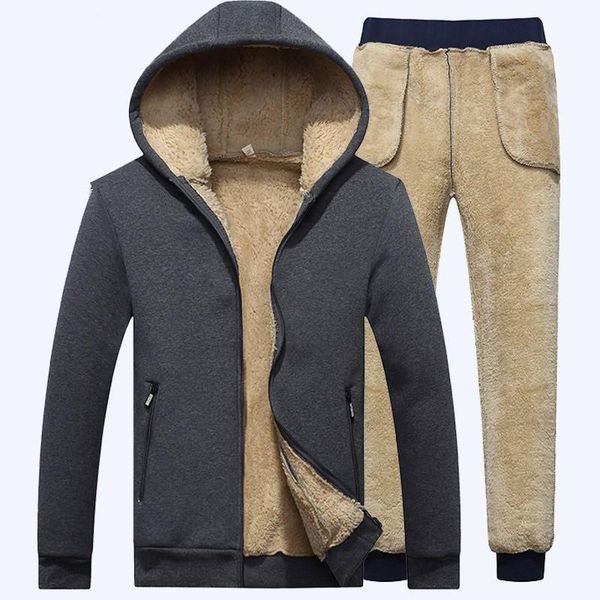 men's hoodies & sweatshirts lamb cashmere tracksuit hoodies+pants 2pcs winter thicken warm men sports suits hoodie sportswear zipper me, Black
men's hoodies & sweatshirts lamb cashmere tracksuit hoodies+pants 2pcs winter thicken warm men sports suits hoodie sportswear zipper me, Black
