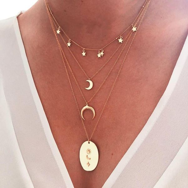 gold color necklace for women 4 layers moon star sequin pendant chain necklaces & pendants velvet s fashion jewelry, Silver
gold color necklace for women 4 layers moon star sequin pendant chain necklaces & pendants velvet s fashion jewelry, Silver