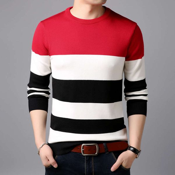 new men's sweater youth round neck fashion brand casual striped t-shirt for menwinter, White;black
new men's sweater youth round neck fashion brand casual striped t-shirt for menwinter, White;black