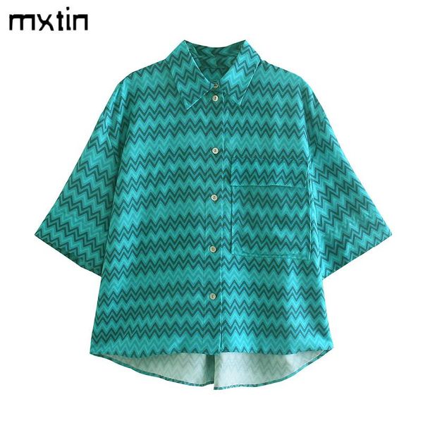 women's blouses & shirts mxtin 2021 women summer fashion striped pockets vintage lapel collar short sleeves female blusas casual, White
women's blouses & shirts mxtin 2021 women summer fashion striped pockets vintage lapel collar short sleeves female blusas casual, White