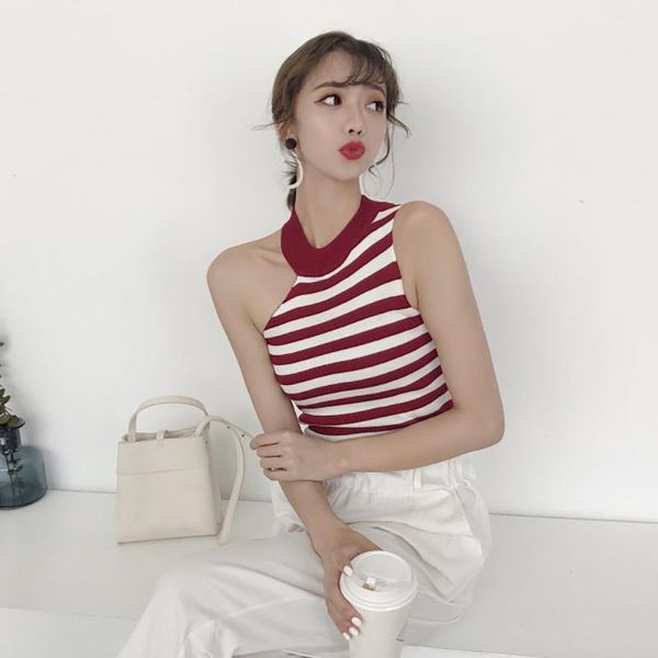 women's tanks & camis women camisole fashion slim halter collar off shoulders vest trendy casual striped knit tank, White
women's tanks & camis women camisole fashion slim halter collar off shoulders vest trendy casual striped knit tank, White