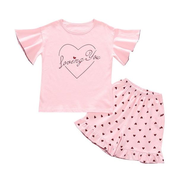 clothing sets children's set sweet summer kids baby tees and shorts 2pcs sleepwear suits for girl teenagers flying sleeve pajamas 4-13t, White
clothing sets children's set sweet summer kids baby tees and shorts 2pcs sleepwear suits for girl teenagers flying sleeve pajamas 4-13t, White