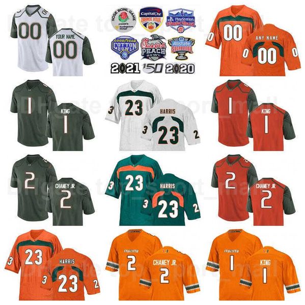 ncaa football college miami hurricanes jersey 1 deriq king 23 camron harris 2 donald chaney jr 7 xavier restrepo 5 keyshawn smith 11 charles, Black 
ncaa football college miami hurricanes jersey 1 deriq king 23 camron harris 2 donald chaney jr 7 xavier restrepo 5 keyshawn smith 11 charles, Black