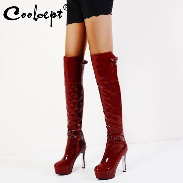 boots coolcept women over the knee round toe platform zipper cool thin high heel party shoes footwear size 33-50, Black
boots coolcept women over the knee round toe platform zipper cool thin high heel party shoes footwear size 33-50, Black