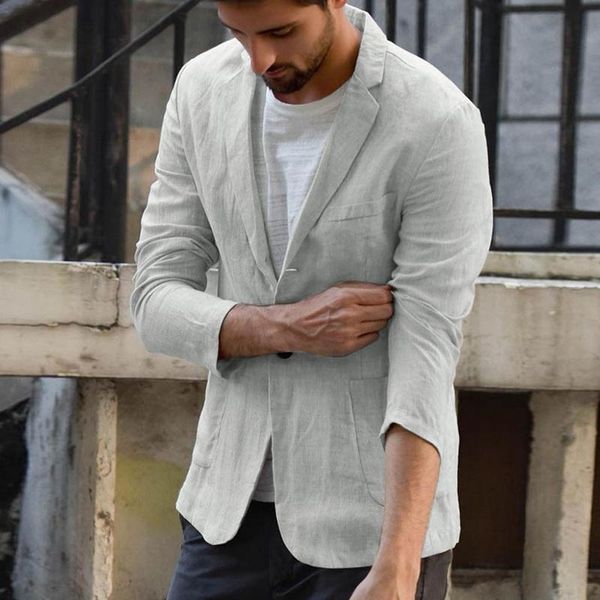 men's suits & blazers men casual coat blazer slim fit linen blend pocket solid long sleeve suit jacket outwear spring autumn, White;black
men's suits & blazers men casual coat blazer slim fit linen blend pocket solid long sleeve suit jacket outwear spring autumn, White;black