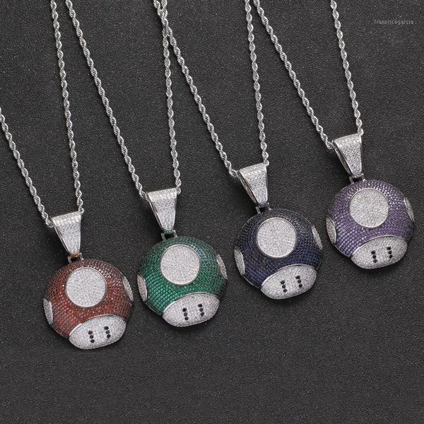 4 colors men brass setting cz mushroom pendant iced out cubic zircon necklace hip hop gift jewelry bling bling cn2011, Silver
4 colors men brass setting cz mushroom pendant iced out cubic zircon necklace hip hop gift jewelry bling bling cn2011, Silver
