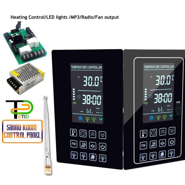smart home control wet/dry sauna heater temperture controller for heat, mp3, fm, inside and outside light, color therapy led board, fan, aux
smart home control wet/dry sauna heater temperture controller for heat, mp3, fm, inside and outside light, color therapy led board, fan, aux