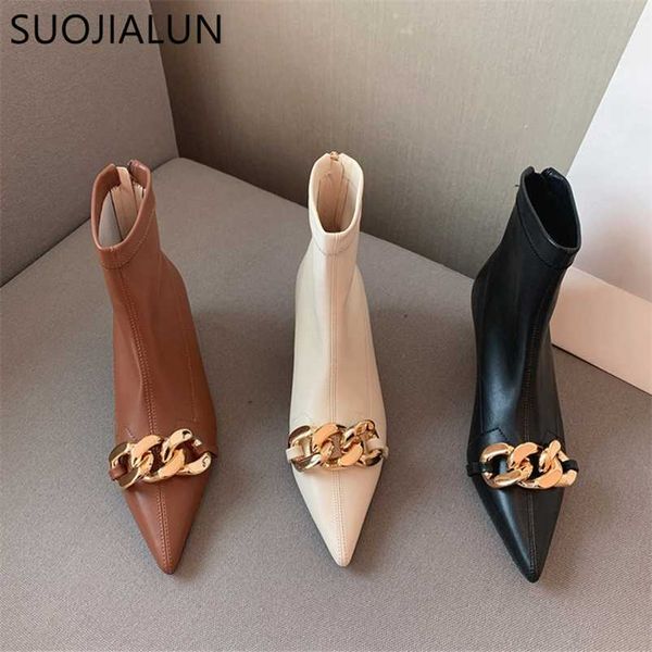suojialun winter soft pu leather women ankle boot pointed toe chain thin low heel short boots slip on chelsea boots 211103, Black
suojialun winter soft pu leather women ankle boot pointed toe chain thin low heel short boots slip on chelsea boots 211103, Black