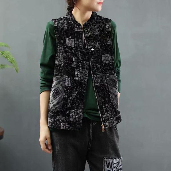 2021 new women fashion denim pocket contrast color patchwork stand collar sleeveless waistcoat female retro vest casual plaid s2f7, Black;white
2021 new women fashion denim pocket contrast color patchwork stand collar sleeveless waistcoat female retro vest casual plaid s2f7, Black;white