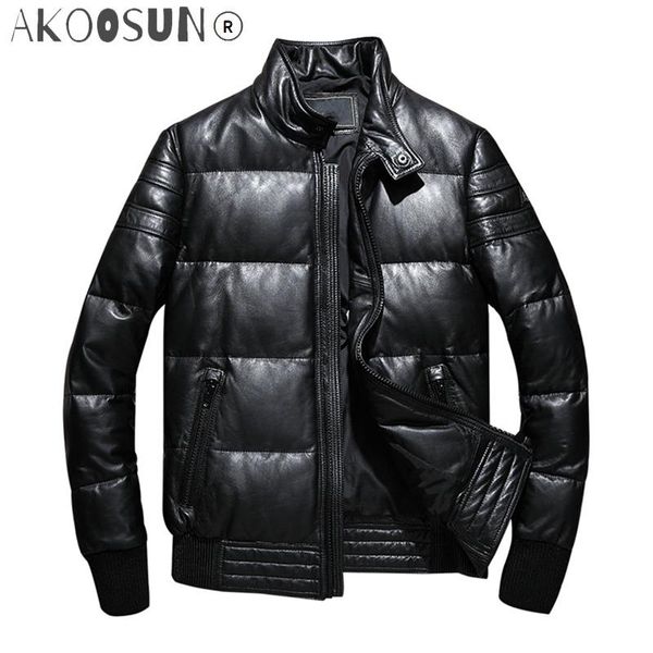 men's leather & faux akoosun winter genuine jacket men short sheepskin coat down plus size chaqueta cuero hombre wp16c711 kj1410, Black
men's leather & faux akoosun winter genuine jacket men short sheepskin coat down plus size chaqueta cuero hombre wp16c711 kj1410, Black