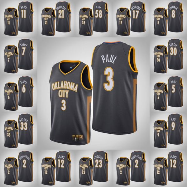 oklahoma city thunder men chris paul steven adams darius bazley luguentz dort deonte burton charcoal 2019-20 jersey, Black
oklahoma city thunder men chris paul steven adams darius bazley luguentz dort deonte burton charcoal 2019-20 jersey, Black