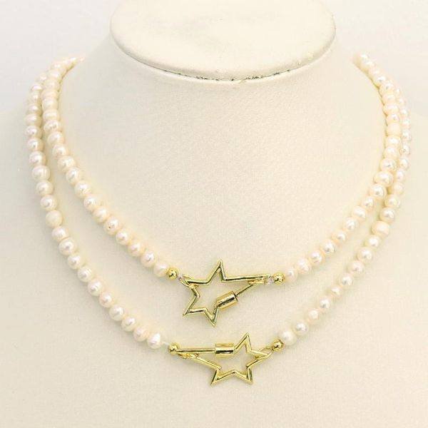 chains 3 strand 4-5mm pearls necklace handmade star clasp women gift jewelry chain 9888, Silver
chains 3 strand 4-5mm pearls necklace handmade star clasp women gift jewelry chain 9888, Silver