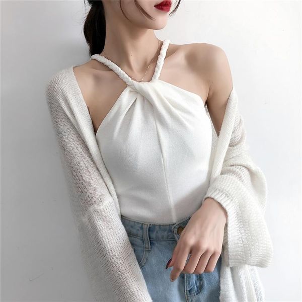 women's tanks & camis ladies 2021 knitting camisole female summer outer wear students short bottoming shirt blouse women 55i, White
women's tanks & camis ladies 2021 knitting camisole female summer outer wear students short bottoming shirt blouse women 55i, White