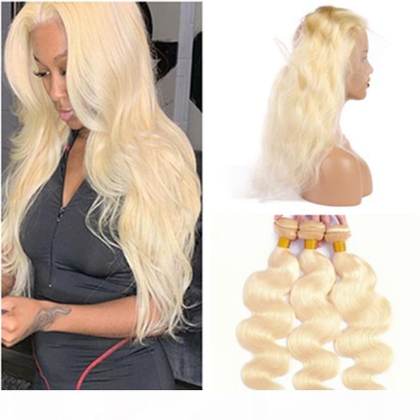 #613 blonde 360 lace frontal closure with bundles body wave bleach blonde virgin brazilian hair weaves 3bundles with 360 closure 22.5x4x2, Black
#613 blonde 360 lace frontal closure with bundles body wave bleach blonde virgin brazilian hair weaves 3bundles with 360 closure 22.5x4x2, Black
