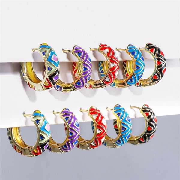hoop & huggie trendy geometric enamel earrings for women boho statement round circle earring fashion jewelry 2021 brincos, Golden;silver
hoop & huggie trendy geometric enamel earrings for women boho statement round circle earring fashion jewelry 2021 brincos, Golden;silver