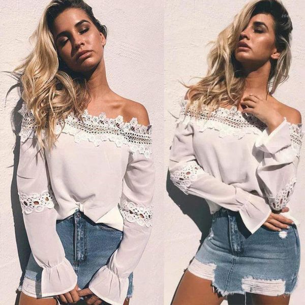 fashion women casual loose long sleeve shirt tank women's blouses & shirts, White
fashion women casual loose long sleeve shirt tank women's blouses & shirts, White