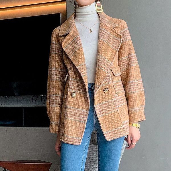 women's wool & blends fashionable double-sided coat women's short 100% merino overcoat 2021 spring suit collar woolen outerwear, Black
women's wool & blends fashionable double-sided coat women's short 100% merino overcoat 2021 spring suit collar woolen outerwear, Black