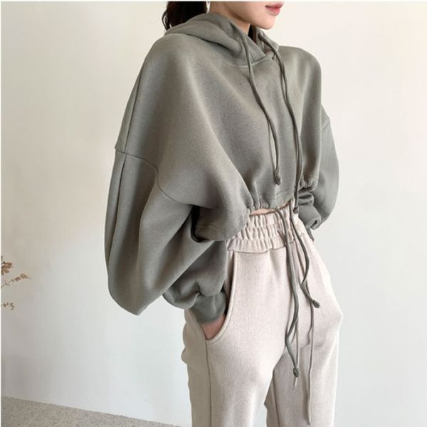 2021 new autumn retro solid hoodie all match strap sleeves short loose pullovers sweatshirt women 6dxv, Black
2021 new autumn retro solid hoodie all match strap sleeves short loose pullovers sweatshirt women 6dxv, Black