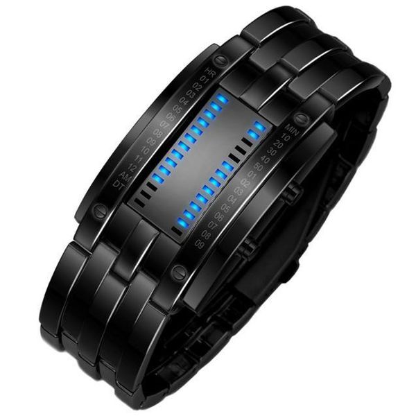 wristwatches men's black stainless steel date digital led bracelet sport watches business wrist casual, Slivery;brown
wristwatches men's black stainless steel date digital led bracelet sport watches business wrist casual, Slivery;brown