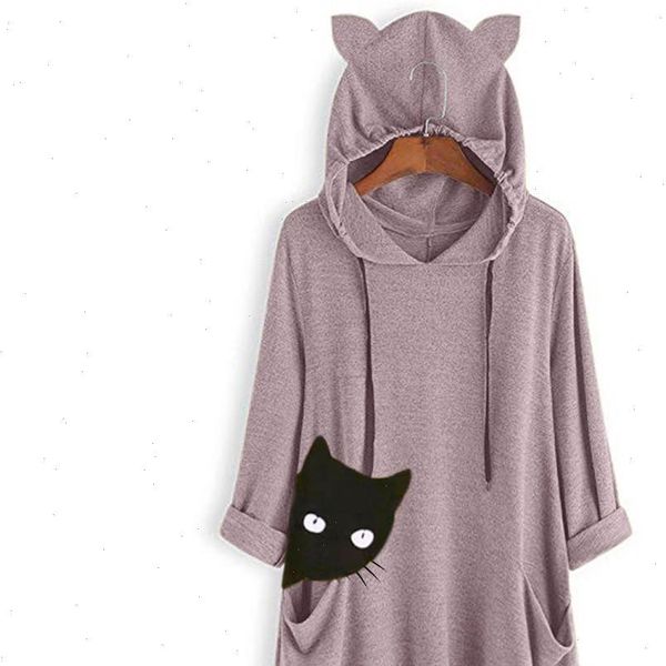 womens autumn blouse casual print cat ear hooded blouse long sleeves pocket irregular blouses winter ladies girls 802, White
womens autumn blouse casual print cat ear hooded blouse long sleeves pocket irregular blouses winter ladies girls 802, White