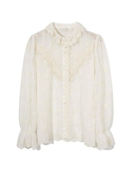 women's blouses & shirts women slim autumn chiffon blouse korean long sleeve mesh lace shirt trumpet bottoming blusa femenina clothing, White
women's blouses & shirts women slim autumn chiffon blouse korean long sleeve mesh lace shirt trumpet bottoming blusa femenina clothing, White