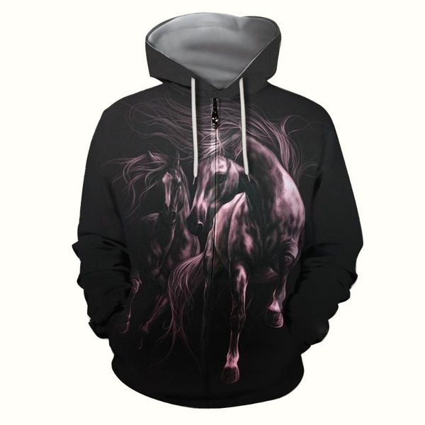 men's hoodies & sweatshirts cloocl est horse series zip 3d print men clothing harajuku pockets women casual streetwear, Black
men's hoodies & sweatshirts cloocl est horse series zip 3d print men clothing harajuku pockets women casual streetwear, Black