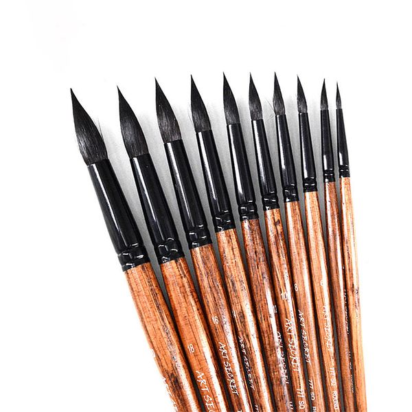 squirrel hair pointed painting brush set professional artistic watercolor brushes for gouache wash mop students art supplies, Black;red
squirrel hair pointed painting brush set professional artistic watercolor brushes for gouache wash mop students art supplies, Black;red