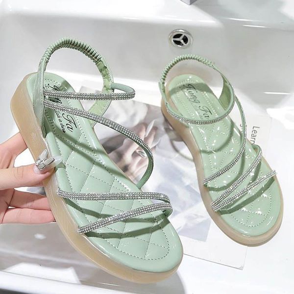 rhinestones wedges gladiator sandals women 2021 height increasing shoes women slippers muffins crystal elastic band sandales, Black
rhinestones wedges gladiator sandals women 2021 height increasing shoes women slippers muffins crystal elastic band sandales, Black