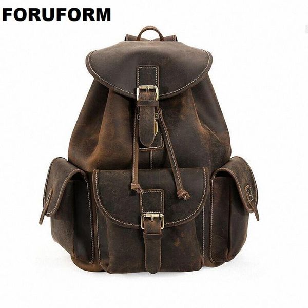 backpack vintage crazy horse genuine leather backpacks men's saddle travel school bag men rucksack bagpack li-1320
backpack vintage crazy horse genuine leather backpacks men's saddle travel school bag men rucksack bagpack li-1320