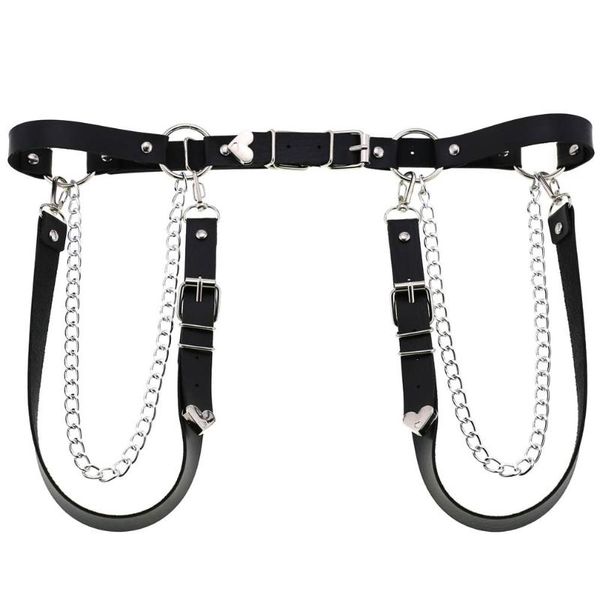 chains woman heart metal punk style pu leather harness shoulder chest belts body bondage caged bralette gothic bra garters, Silver
chains woman heart metal punk style pu leather harness shoulder chest belts body bondage caged bralette gothic bra garters, Silver