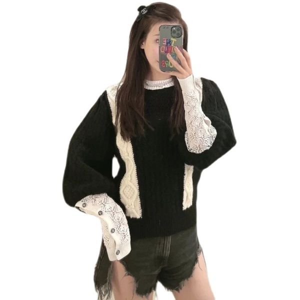 women's sweaters shredded black and white xiaoxiang temperature female mesh autumn winter sleeve bubble pullovers sweater ewel, White;black
women's sweaters shredded black and white xiaoxiang temperature female mesh autumn winter sleeve bubble pullovers sweater ewel, White;black