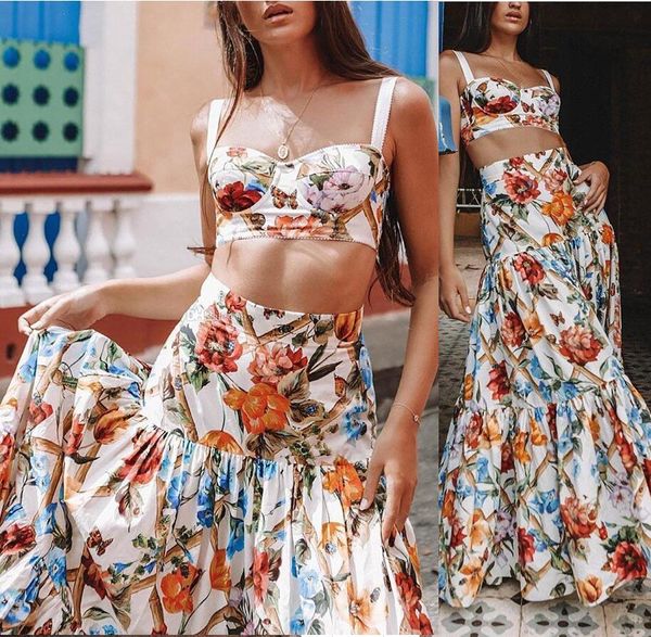 two piece dress set designer women bodycon dresses floral print fitness suit outfits casual streetwear midi dresses crop evening wear party, White
two piece dress set designer women bodycon dresses floral print fitness suit outfits casual streetwear midi dresses crop evening wear party, White