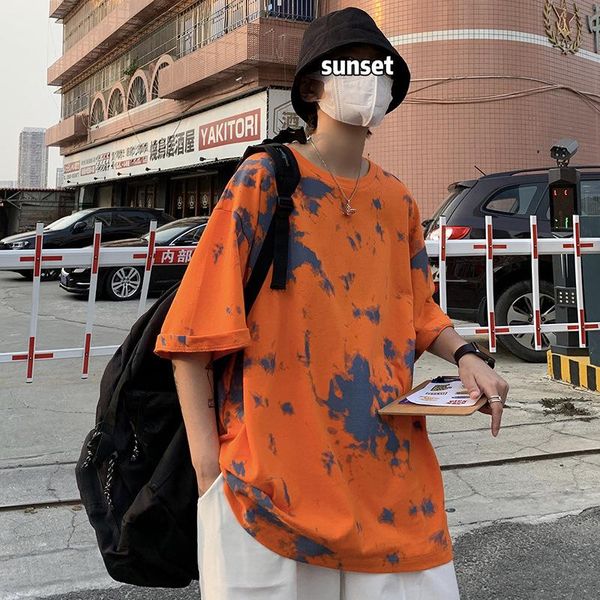 men's t-shirts tie-dye short-sleeved clothes summer fashion trendy men and women loose shoulders five-point sleeve t-shirt oversized, White;black
men's t-shirts tie-dye short-sleeved clothes summer fashion trendy men and women loose shoulders five-point sleeve t-shirt oversized, White;black