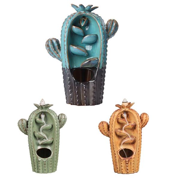 fragrance lamps backflow incense burner cactus ceramic crafts ornaments
