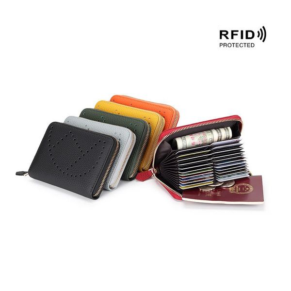 card holders leather rfid organ bag large capacity multi passport fashion hollow degaussing wallet multifunction, Brown;gray
card holders leather rfid organ bag large capacity multi passport fashion hollow degaussing wallet multifunction, Brown;gray