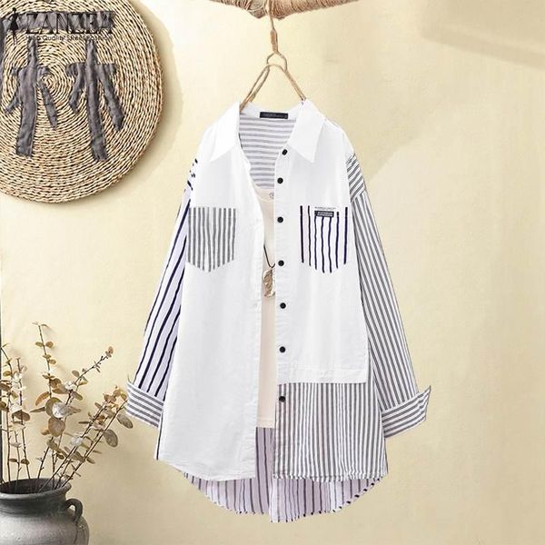 women's blouses & shirts spring vintage striped patchwork shirt 2022 women lapel neck long sleeve casual cotton tunic oversized, White
women's blouses & shirts spring vintage striped patchwork shirt 2022 women lapel neck long sleeve casual cotton tunic oversized, White