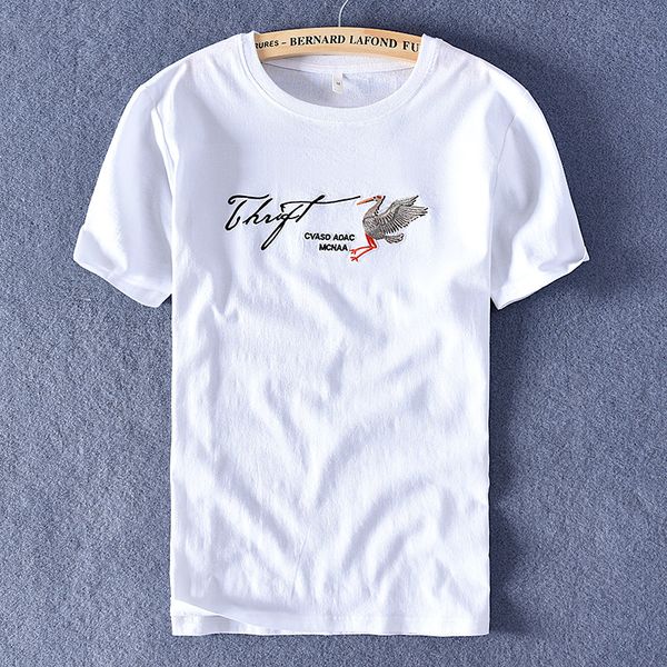2021 new mens linen short-sleeved t-shirt male trend letters embroidered round neck summer brand t shirt for men chemise 474j, White
2021 new mens linen short-sleeved t-shirt male trend letters embroidered round neck summer brand t shirt for men chemise 474j, White