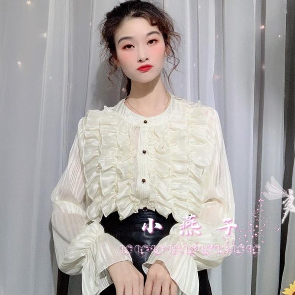 women's blouses & shirts hstar 2021 women solid spring o-neck blouse lady lantern sleeve printed shirt female chiffon ruffled, White
women's blouses & shirts hstar 2021 women solid spring o-neck blouse lady lantern sleeve printed shirt female chiffon ruffled, White