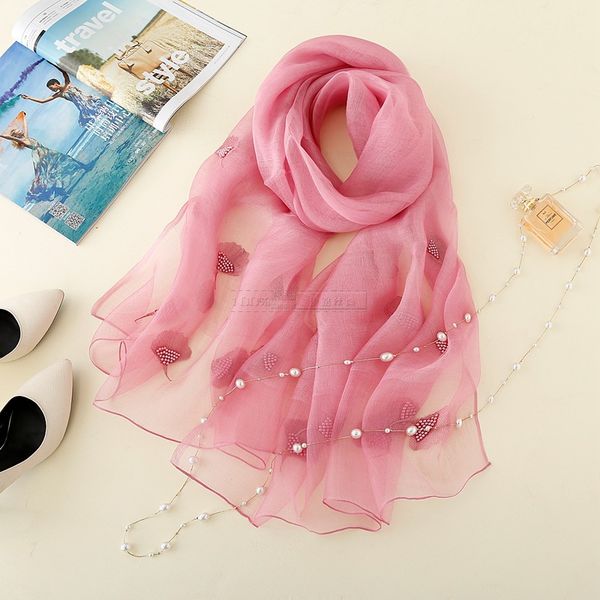 200cm*80cm solid color drilling pearl embroidered 50% silk and 50% wool scarf beautiful girl long and soft girlfriend gift, Blue;gray
200cm*80cm solid color drilling pearl embroidered 50% silk and 50% wool scarf beautiful girl long and soft girlfriend gift, Blue;gray