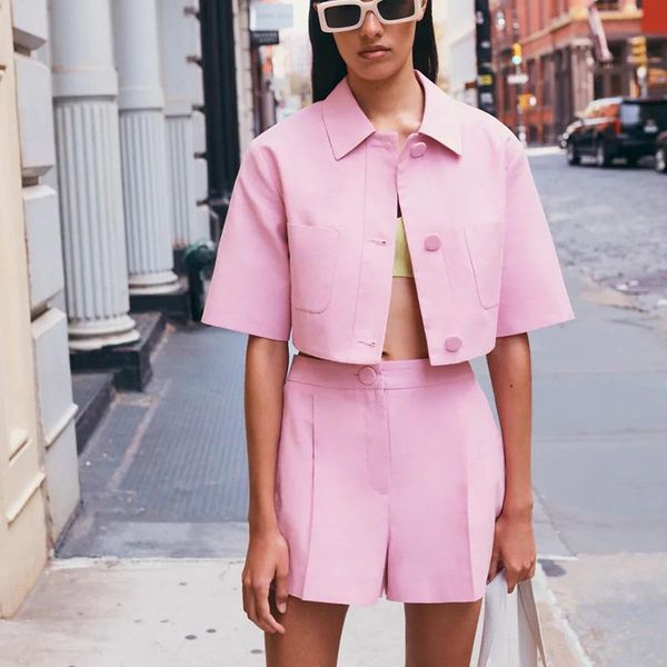 women's tracksuits women sets 2021 short pink blouse and shorts suits lapel single-breasted sleeve shirts female tz7958, Gray
women's tracksuits women sets 2021 short pink blouse and shorts suits lapel single-breasted sleeve shirts female tz7958, Gray