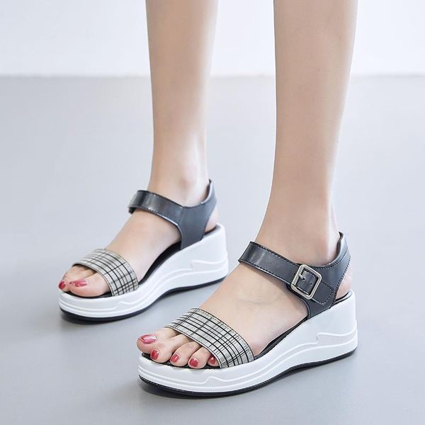 sandals women wedge heel cowhide pu sewing height increasing buckles waterproof platform light soft comfort fashion flats summer, Black
sandals women wedge heel cowhide pu sewing height increasing buckles waterproof platform light soft comfort fashion flats summer, Black