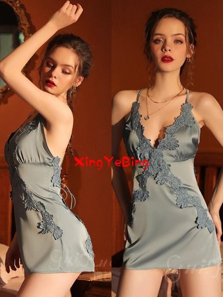 bras sets ladies comfortable deep v satin patchwork lace halter strap nightdress home wear five colors available, Red;black
bras sets ladies comfortable deep v satin patchwork lace halter strap nightdress home wear five colors available, Red;black