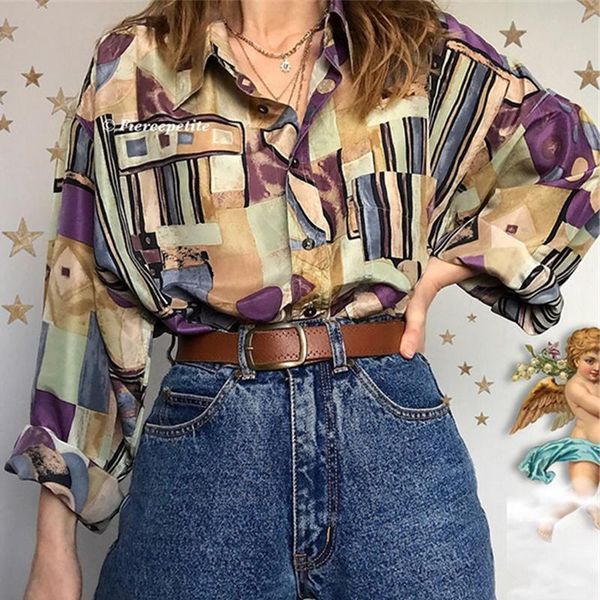 women's blouses & shirts 2021 fashion women loose vintage cartoon print and casual brand designer female soft blusas long sleeve, White
women's blouses & shirts 2021 fashion women loose vintage cartoon print and casual brand designer female soft blusas long sleeve, White