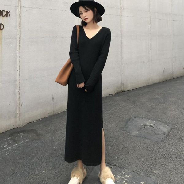 casual dresses fashion tide autumn winter inside wearing pullover knit long v-neck loose elastic women female vestido pb23511, Black;gray
casual dresses fashion tide autumn winter inside wearing pullover knit long v-neck loose elastic women female vestido pb23511, Black;gray