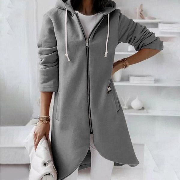 women's jackets autumn winter leisure fashion women hooded jacket casual zipper solid color long elegant lady drawstring coats streetwe, Black;brown
women's jackets autumn winter leisure fashion women hooded jacket casual zipper solid color long elegant lady drawstring coats streetwe, Black;brown