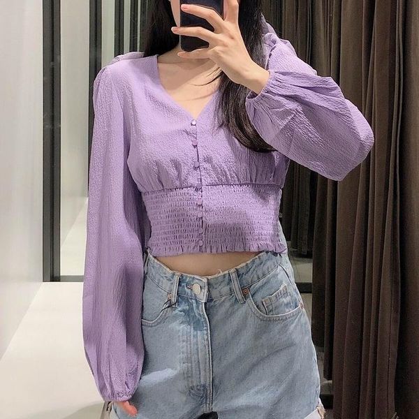 women's blouses & shirts chic women blouse shirt summer 2021 fashion modern girl long sleeve crop top, White
women's blouses & shirts chic women blouse shirt summer 2021 fashion modern girl long sleeve crop top, White