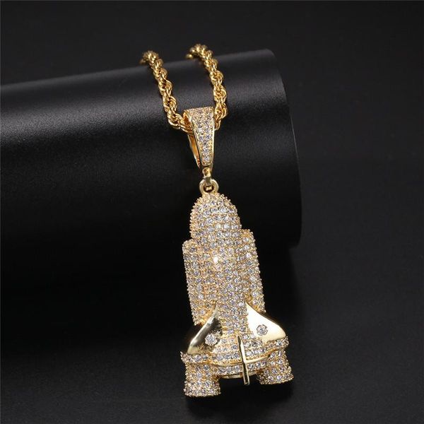 pendant necklaces hip hop cubic zircon rocket & pendants 2 colors iced out stainless steel rope chain charm streetwear accessories, Silver
pendant necklaces hip hop cubic zircon rocket & pendants 2 colors iced out stainless steel rope chain charm streetwear accessories, Silver