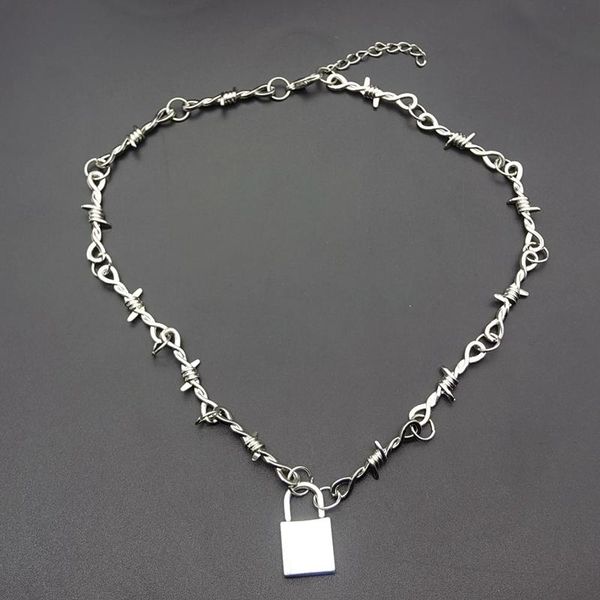 pendant necklaces 2021 small wire brambles iron choker necklace women hip-hop gothic lock barbed little thorns chain gifts, Silver
pendant necklaces 2021 small wire brambles iron choker necklace women hip-hop gothic lock barbed little thorns chain gifts, Silver