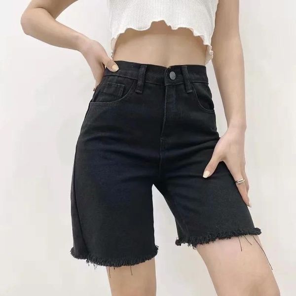 women's jeans lxqq/092ri 21 summer korean style high waist fashion sports and leisure edge denim fifth pants middle, Blue
women's jeans lxqq/092ri 21 summer korean style high waist fashion sports and leisure edge denim fifth pants middle, Blue